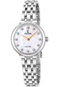 Orologio Festina Solo Tempo Quadrante Madreperla Cristalli Bianchi Acciaio Donna F20744/1