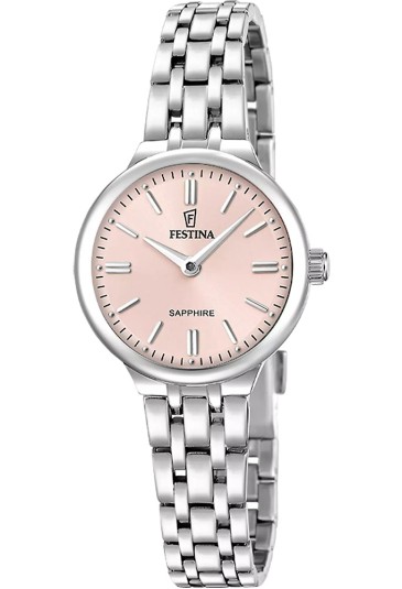 Orologio Festina Solo Tempo Quadrante Rosa Index Acciaio Donna F20744/2