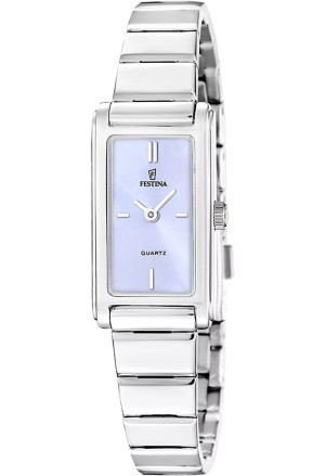 Orologio Festina Solo Tempo Rettangolare Quadrante Viola Index Acciaio Donna F20767/3