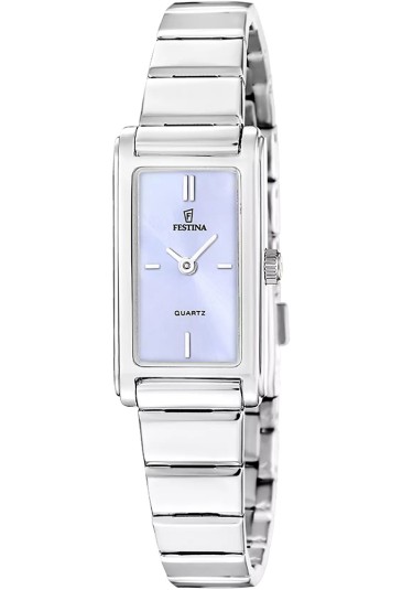 Orologio Festina Solo Tempo Rettangolare Quadrante Viola Index Acciaio Donna F20767/3