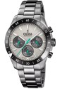 Orologio Festina Cronografo Ghiera Ceramica Quadrante Nero Acciaio Grigio Lancette Verdi Uomo F20703/1