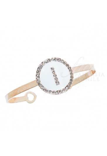 Bracciale Donna Rigido Schiava Iniziale White Lettera I Dvccio 7908