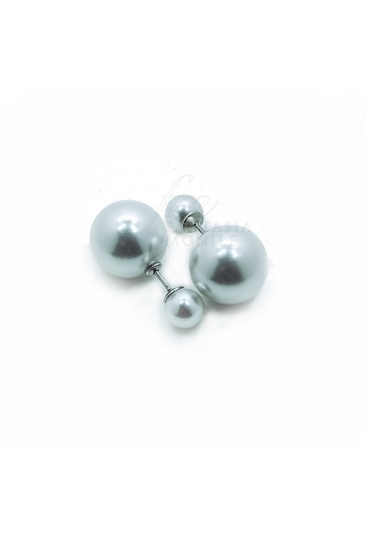 Orecchini Doppia Perla Tribal Argento Anallergico 8089