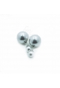 Orecchini Doppia Perla Tribal Argento Anallergico 8089