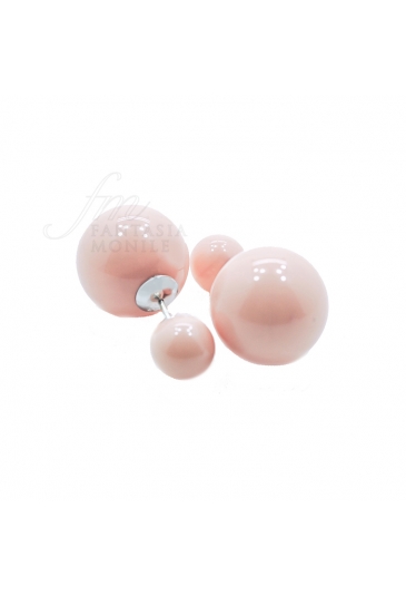 Orecchini Doppia Perla Tribal Argento Anallergico 8197