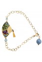Bracciale Fujiyama Ventaglio Mini Argento Seta Pietre Color Celeste Sfumato Lebole Gioielli 9ZIXXFM
