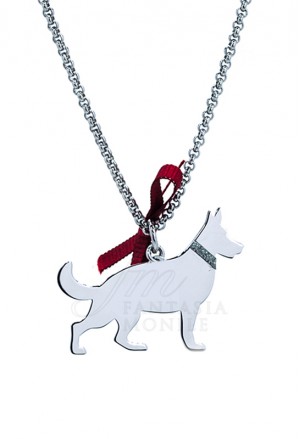 Collana Cane Pastore Tedesco Argento 925% Dog Happy Pets Unoaerre 8345