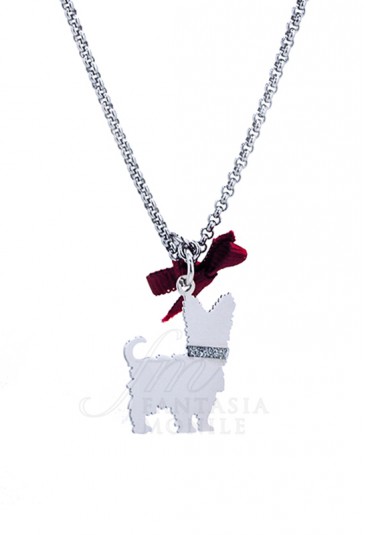 Collana Charm Cane Yorkshire Argento 925 Dog Happy Pets Enpa Unoaerre 8340