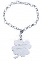 Bracciale Lady Argento Charm Quadrifoglio Incisione Believe In Yourself My Charm ABR19