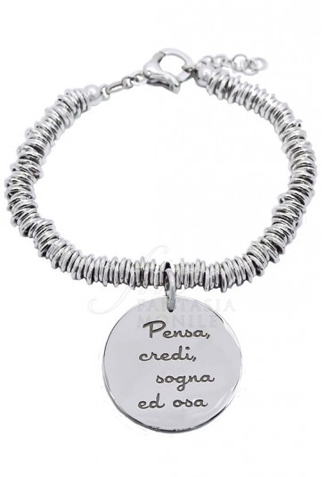 Bracciale Lady Argento Charm Incisione Pensa Credi Sogna E Osa My Charm ABRA