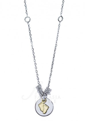 Collana Lady Argento Oro Giallo Piedini Baby My Charm OACH6