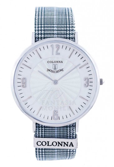 Orologio Uomo Cinturino Sartoriale Principe Galles Verde Chiaro Colonna 4CEP4FM