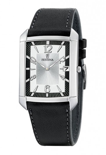 Orologio Uomo Acciaio Rettangolare Cinturino Pelle Festina F6748/1