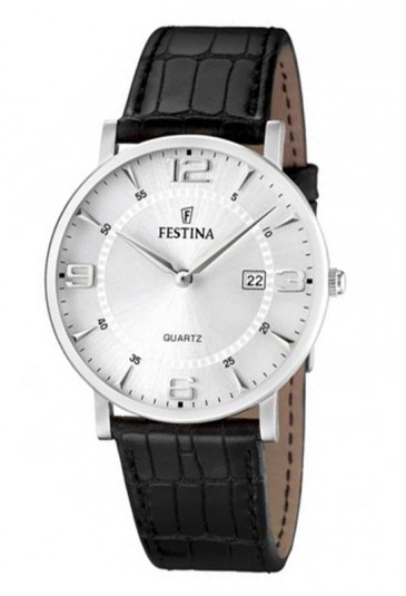 F16476/3 Orologio Uomo Acciaio Cinturino Pelle Piatto Leggero Festina