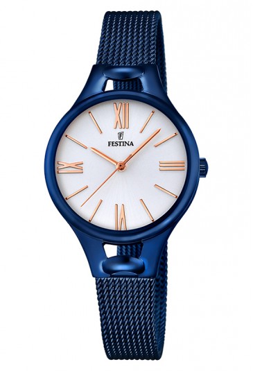 Orologio Donna Acciaio Cinturino Maglia Milano Blu Mesh Festina F16953/1