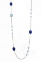 Collana Chat Donna Lunga Pietre Occhio Gatto Ottone Sovrani J2456