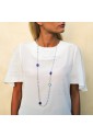 Collana Chat Donna Lunga Pietre Occhio Gatto Ottone Sovrani J2456