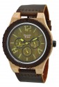 Orologio Uomo Multifunzione Legno Sandalo Acero Cinturino Cuoio Brown Wood Green Time ZW020B