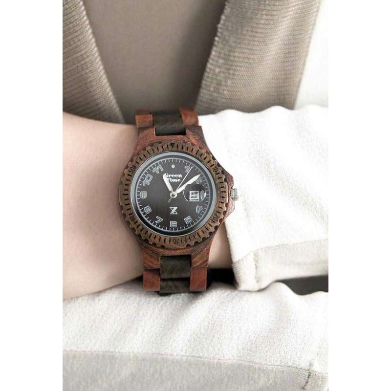 Holzwerk Germany Orologio In Legno Naturale Unisex - Cassa Rotonda 42mm, Cinturino In Pelle Morbido, Movimento Quarzo Giapponese, Marrone