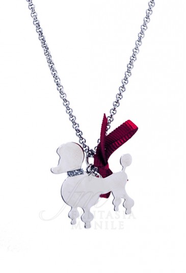 Collana Charm Cane Barboncino Argento 925% Dog Happy Pets Enpa Unoaerre 8343