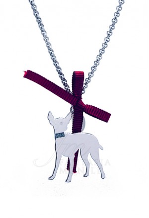 Collana Charm Cane Pincher Argento 925% Dog Happy Pets Enpa Unoaerre 8341