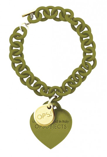 Bracciale Ops!Love Silicone Gomma Verde Oliva Saldi Sale Sconti OPSBR-120