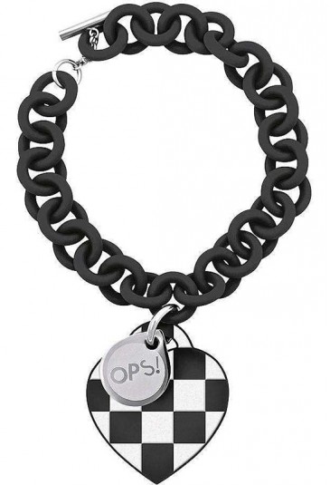 Bracciale Ops!Damier Silicone Gomma Nero OPSBR-101