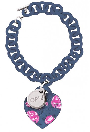 Bracciale OPS!Flower Silicone Gomma Blu OPSBR-156