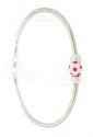 Bracciale Perugia Pallone Biancorosso Squadra Calcio Tube Argento 925 Fantasia Monile AKPQXFM