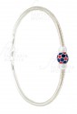 Bracciale Cagliari Pallone Rossoblu Squadra Calcio Tube Argento 925 Fantasia Monile KX3WHFM