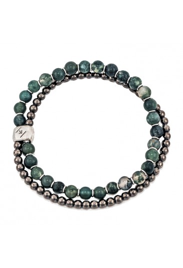 Bracciale Elastico Uomo Donna Con Pietre Naturali Reiki - Verde - Regalo Di Compleanno - Energia Positiva