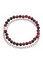 Bracciale Uomo Argento Elastico Due Giri Corniola Menozzi O40LMFM