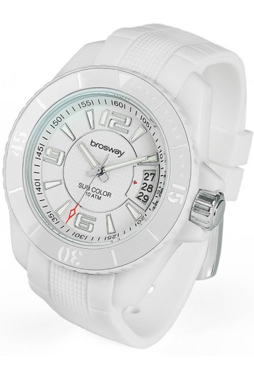 Orologio Uomo Sub Color Acciaio Silicone Bianco Brosway WSB10