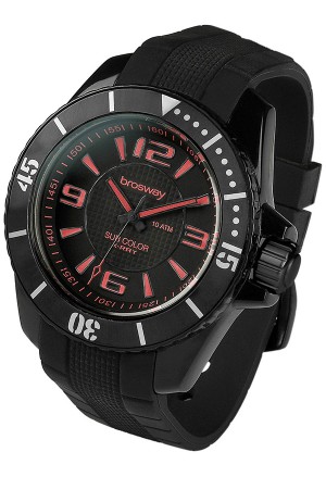 Orologio Uomo Sub Color Acciaio Silicone Nero Rosso Brosway WSB07