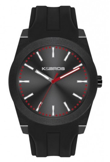 Orologio Uomo Alluminio Silicone Nero Design Piatto Kebros 9560-6