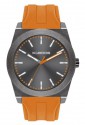 Orologio Uomo Alluminio Silicone Arancio Design Piatto Kebros 9560-3