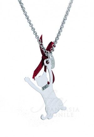 Collana Charm Gatto Arrampicatore Argento 925% Cat Happy Pets Enpa Unoaerre JLNHZFM