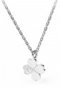 Collana Donna Mini Quadrifoglio Portafortuna Acciaio Cristalli Brosway BNI16