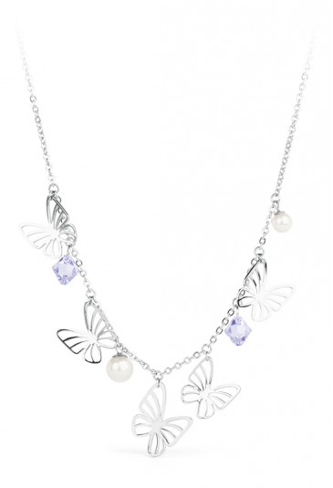 Collana Donna Charmant Farfalle Acciaio Swarovski Brosway BCM01