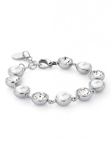 Brosway Bracciale Donna In Acciaio 316L E Cristalli - Collezione Emphasis, Diametro 185 Mm