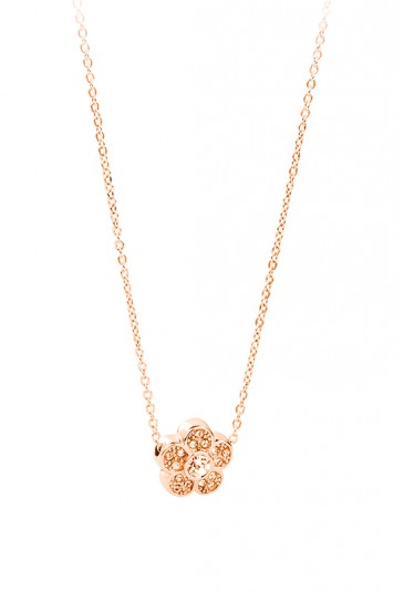 Brosway Collana Ikebana In Acciaio Oro Rosa Con Cristalli Swarovski - Gioiello Donna Con 5 Fiori, Regalo Originale
