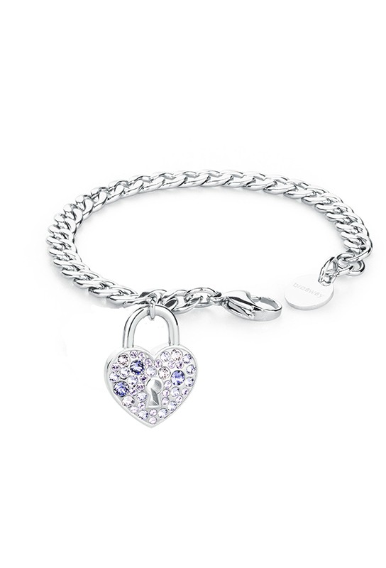 Brosway Bracciale Donna In Acciaio 316L Con Lucchetto A Cuore E Cristalli Swarovski – Collezione Private, BPV15 - 2