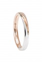 Fede Nuziale Recarlo Oro 18kt Bianco Rosa Matrimonio Wedding W14FD004/BRH