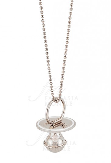 Collana Donna Ciuccio Silver Chiama Angeli Smalto Bianco Argento 925 Miss Miss D4UDTFM