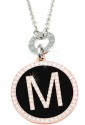 Collana Donna Lunga Iniziale Nera Lettera M Dvccio 7106