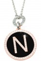 Collana Donna Lunga Iniziale Nera Lettera N Dvccio 7107