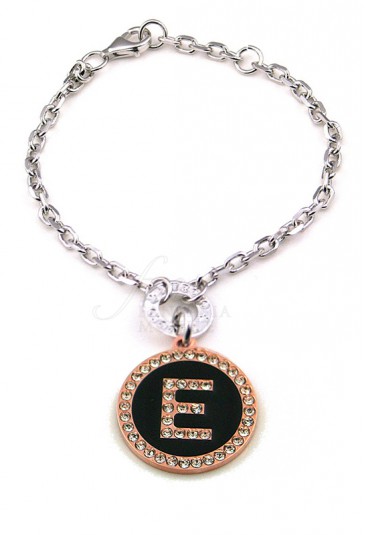 Only Faith Bracciale Donna Con Lettera Iniziale - Acciaio Inox - Regalo Personalizzato Fidanzata