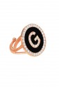 Anello Donna Iniziale Nome Lettera G Black Regolabile Dvccio 7141