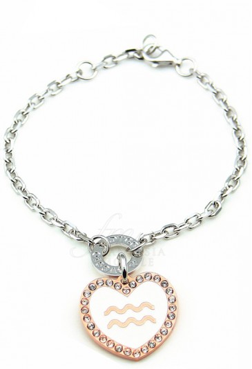Bracciale Donna Segno Zodiacale Acquario White Morbido Dvccio 7890