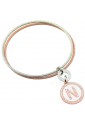 Bracciale Donna Cerchi Rigidi Iniziale White Lettera N Dvccio 8319